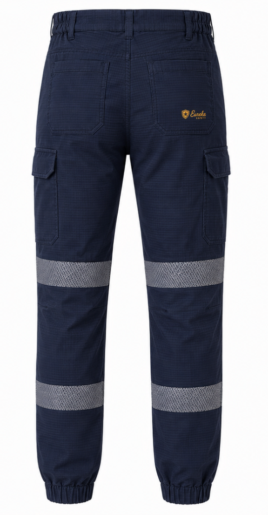 Men's Cuffed Cotton Stretch Cargo Pants with Tape