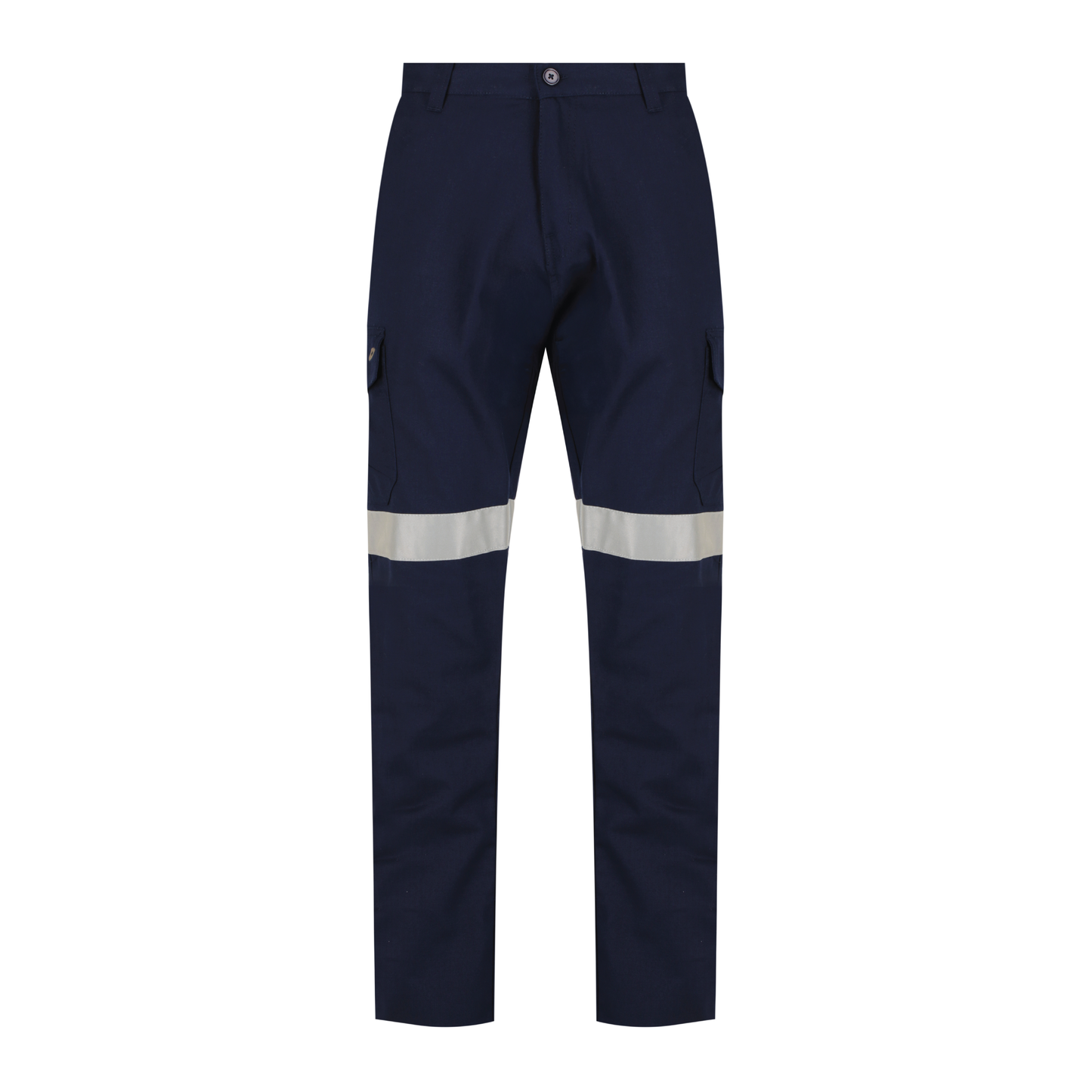 Men’s cotton ripstop cargo pants with reflective tape, Velcro‑flap cargo pockets, ruler pocket, modern tapered fit and double‑stitched construction