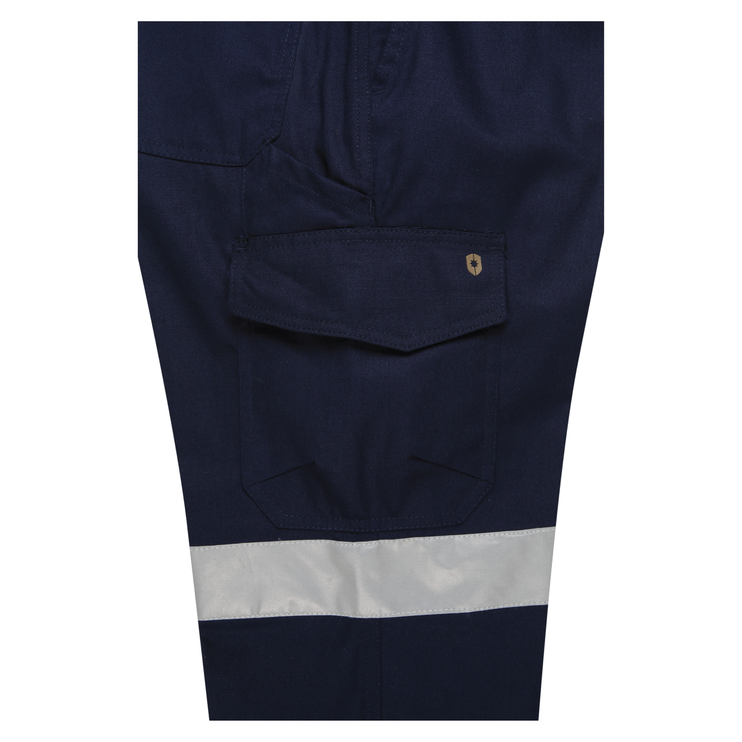 Men’s cotton ripstop cargo pants with reflective tape, Velcro‑flap cargo pockets, ruler pocket, modern tapered fit and double‑stitched construction