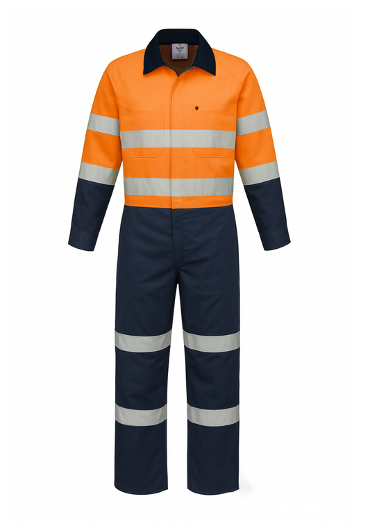 Mens RipStop Cotton Coverall with Venting and Reflective Tape