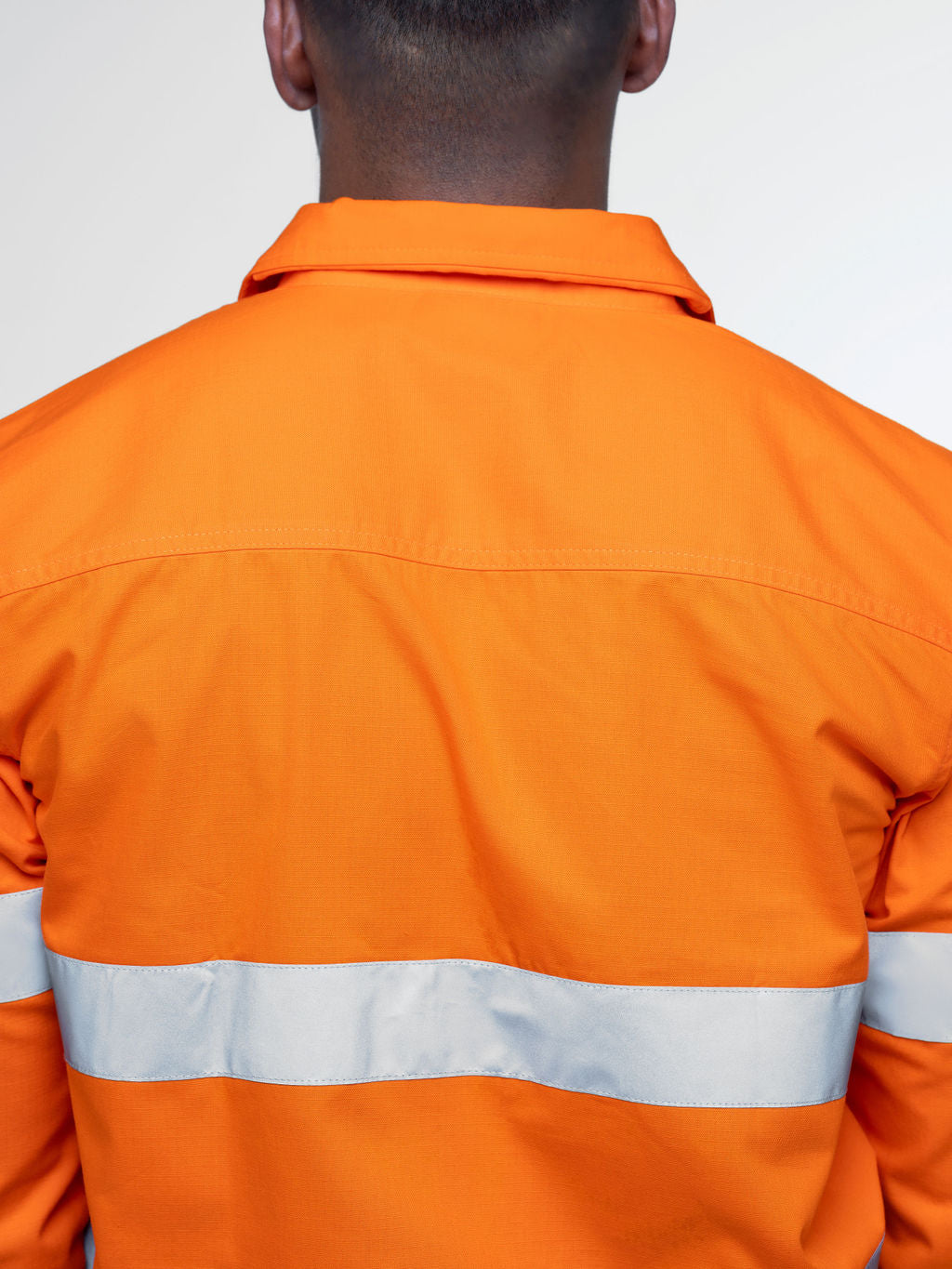 Mens Hi-Vis Regular Weight Ripstop Cotton Taped Shirt - Long Sleeve