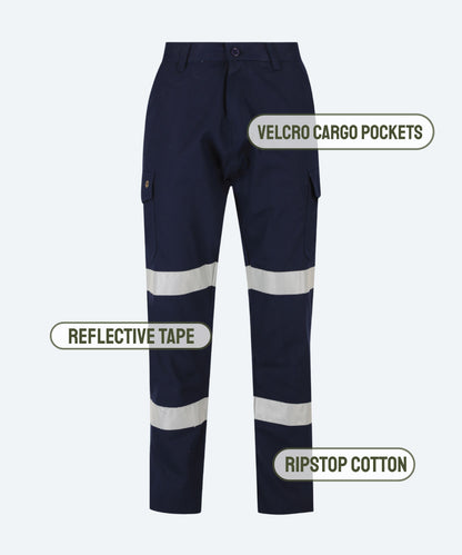 Ladies Ripstop Cotton Bio Motion Taped Cargo Pants