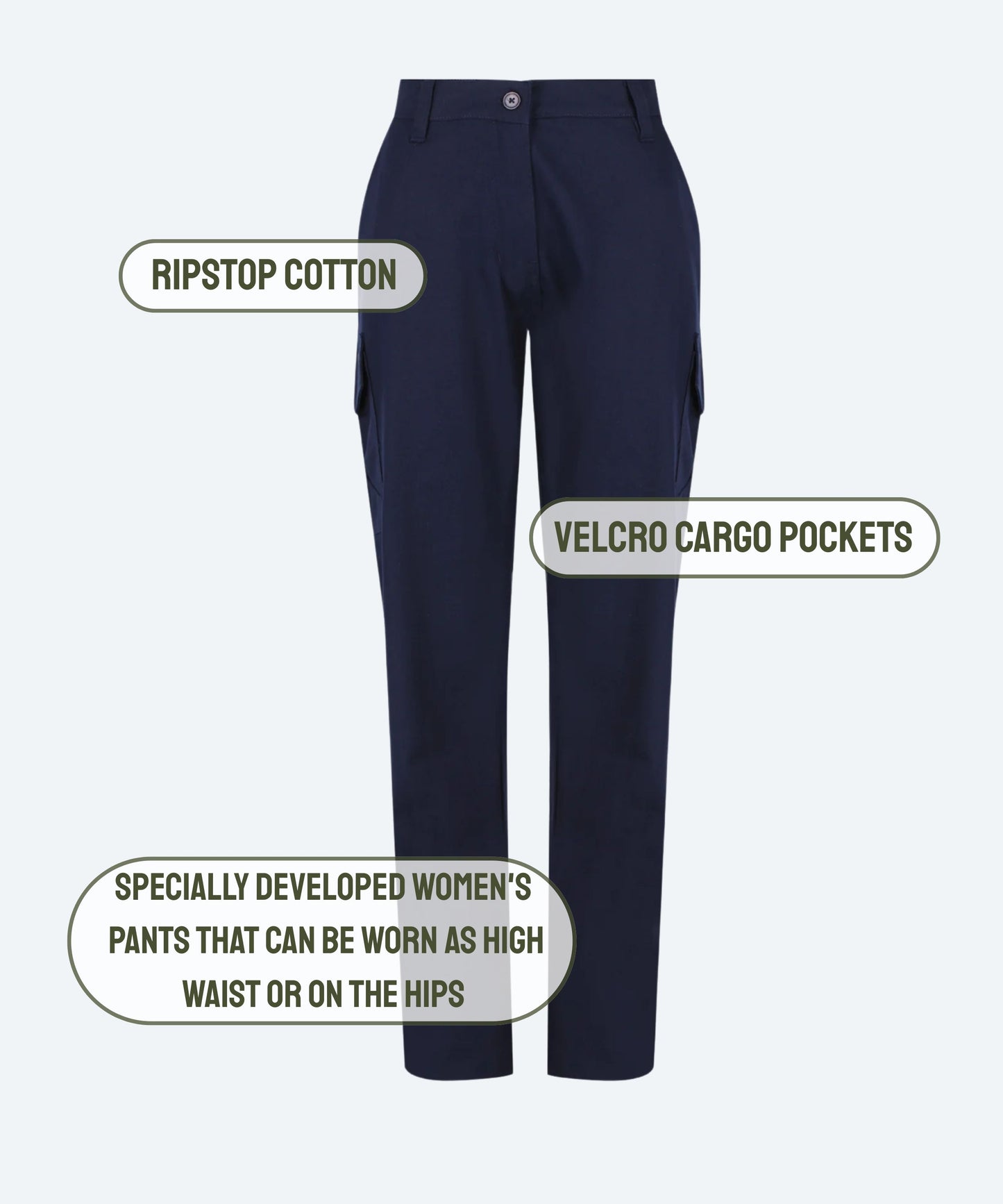 Ladies Ripstop Cotton Cargo Pants