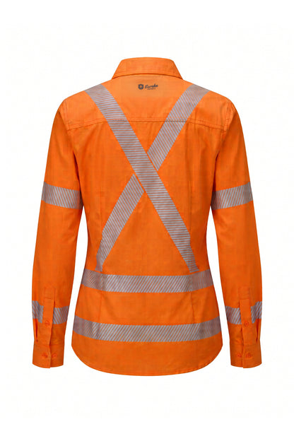 Ladies Hi-Vis Lightweight Ripstop NSW Rail Segmented Tape Shirt