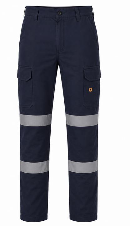 Men's Cotton Stretch Cargo Pants with Tape