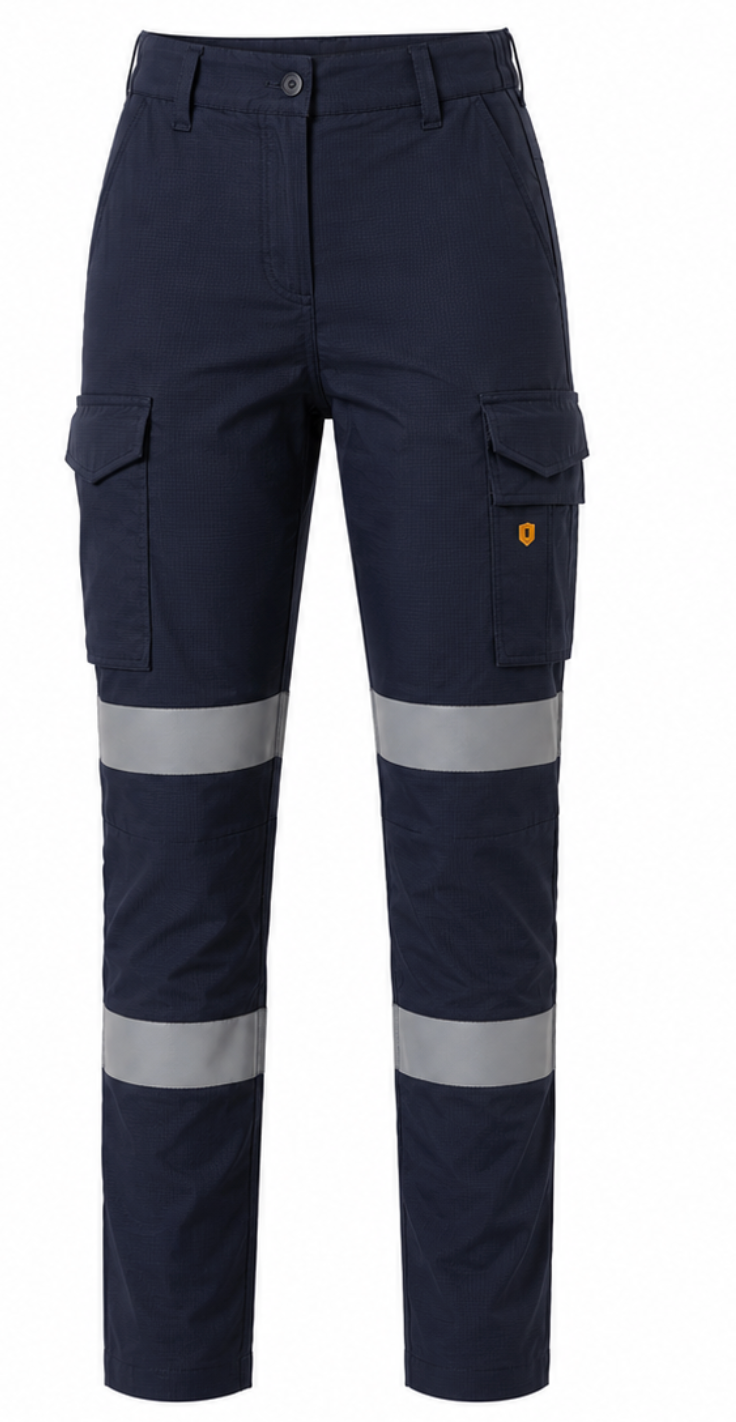 Women's Cotton Stretch Cargo Pants with Tape