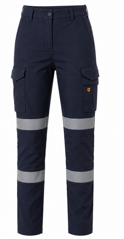 Women's Cotton Stretch Cargo Pants with Tape