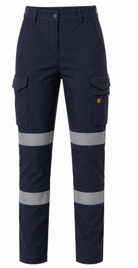 Women's Cotton Stretch Cargo Pants with Tape