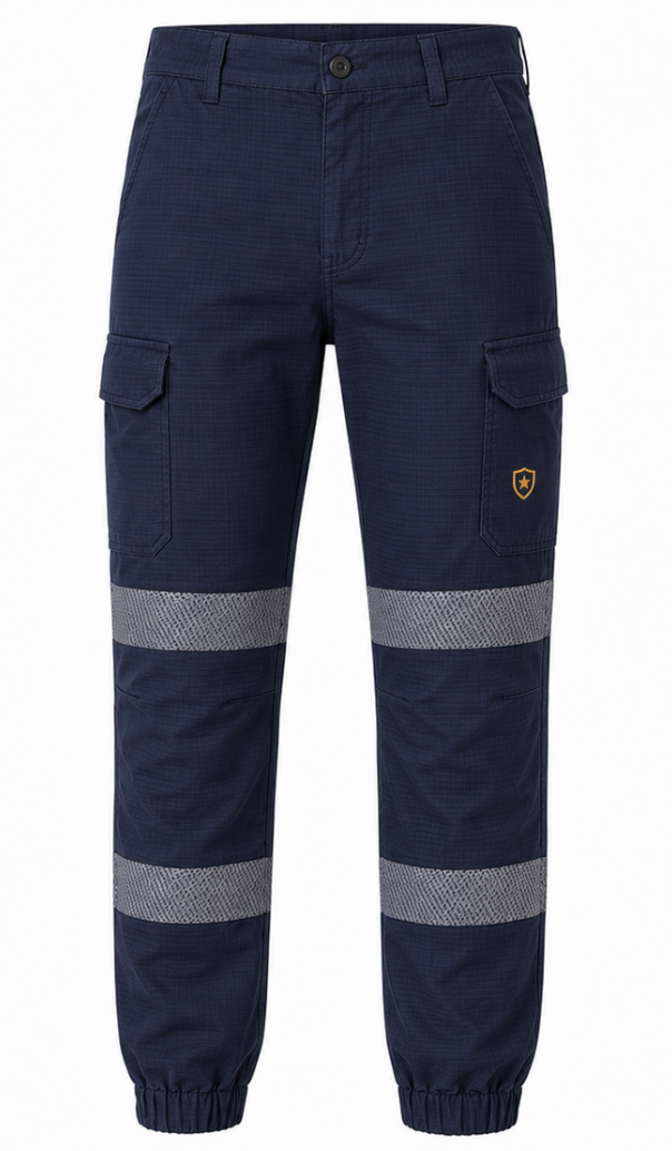 Men's Cuffed Cotton Stretch Cargo Pants with Tape