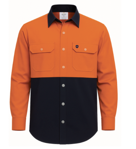 Mens Hi-Vis Ripstop Cotton Shirt