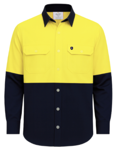 Mens Hi-Vis Ripstop Cotton Shirt