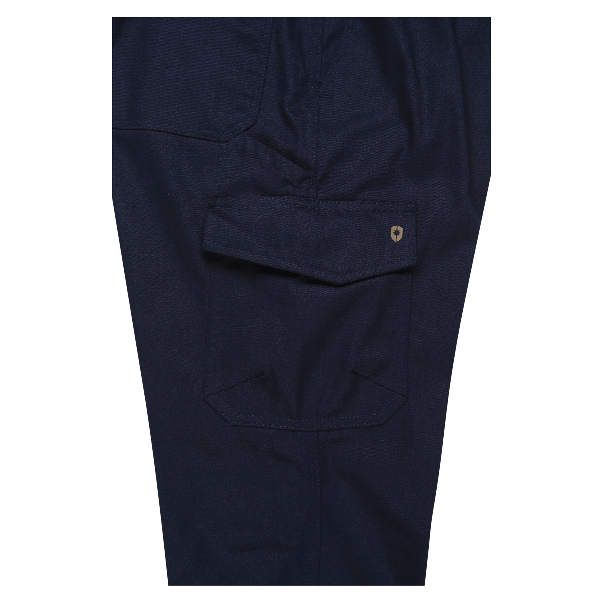 Men’s 300 gsm cotton ripstop cargo pants with Velcro‑flap pockets, ruler pocket, modern tapered fit, double‑stitched seams and UPF 50+ compliance