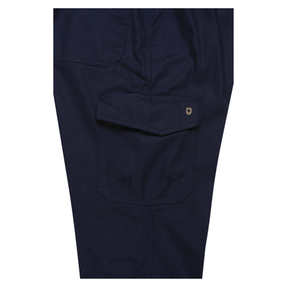 Men’s 300 gsm cotton ripstop cargo pants with Velcro‑flap pockets, ruler pocket, modern tapered fit, double‑stitched seams and UPF 50+ compliance