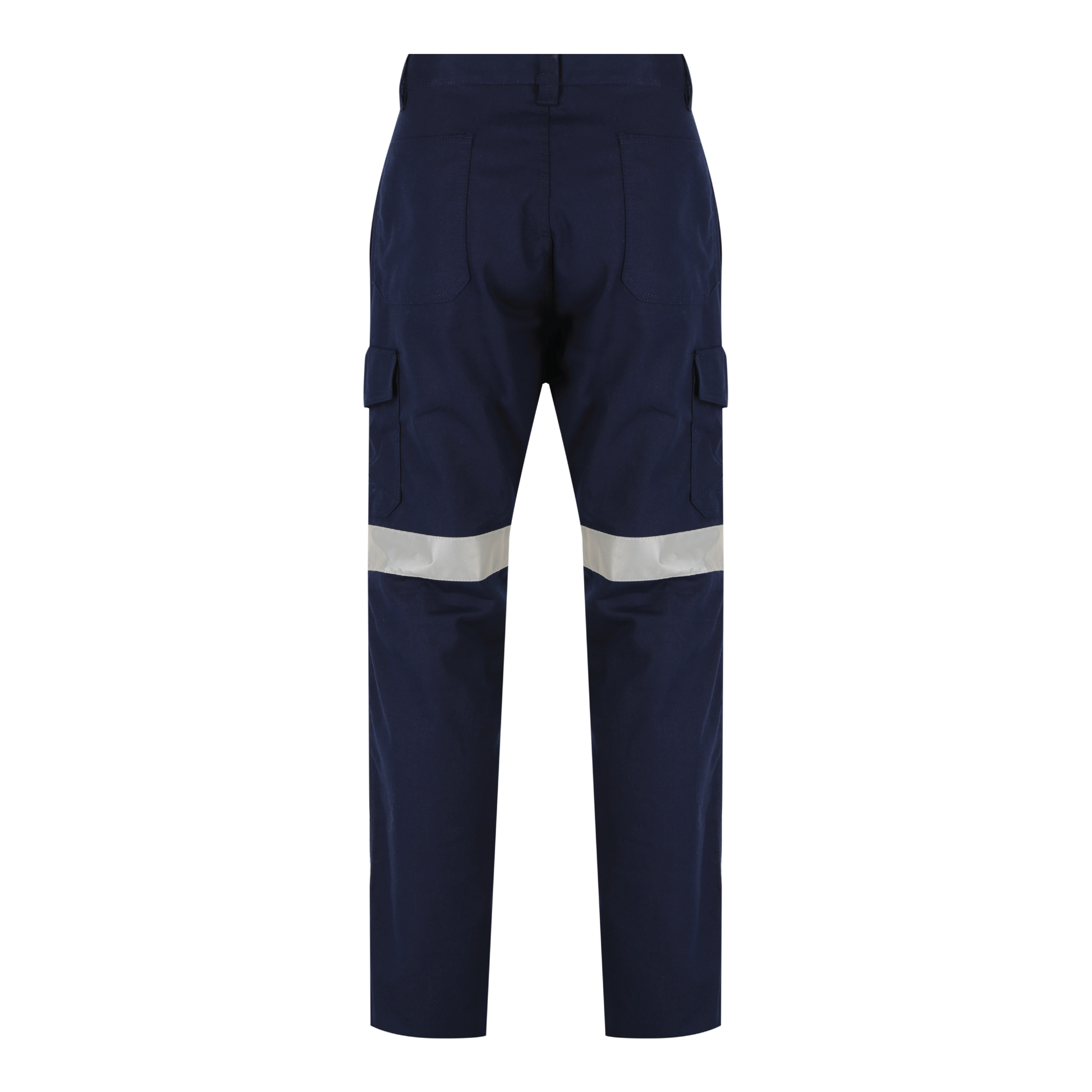 Men’s cotton ripstop cargo pants with reflective tape, Velcro‑flap cargo pockets, ruler pocket, modern tapered fit and double‑stitched construction