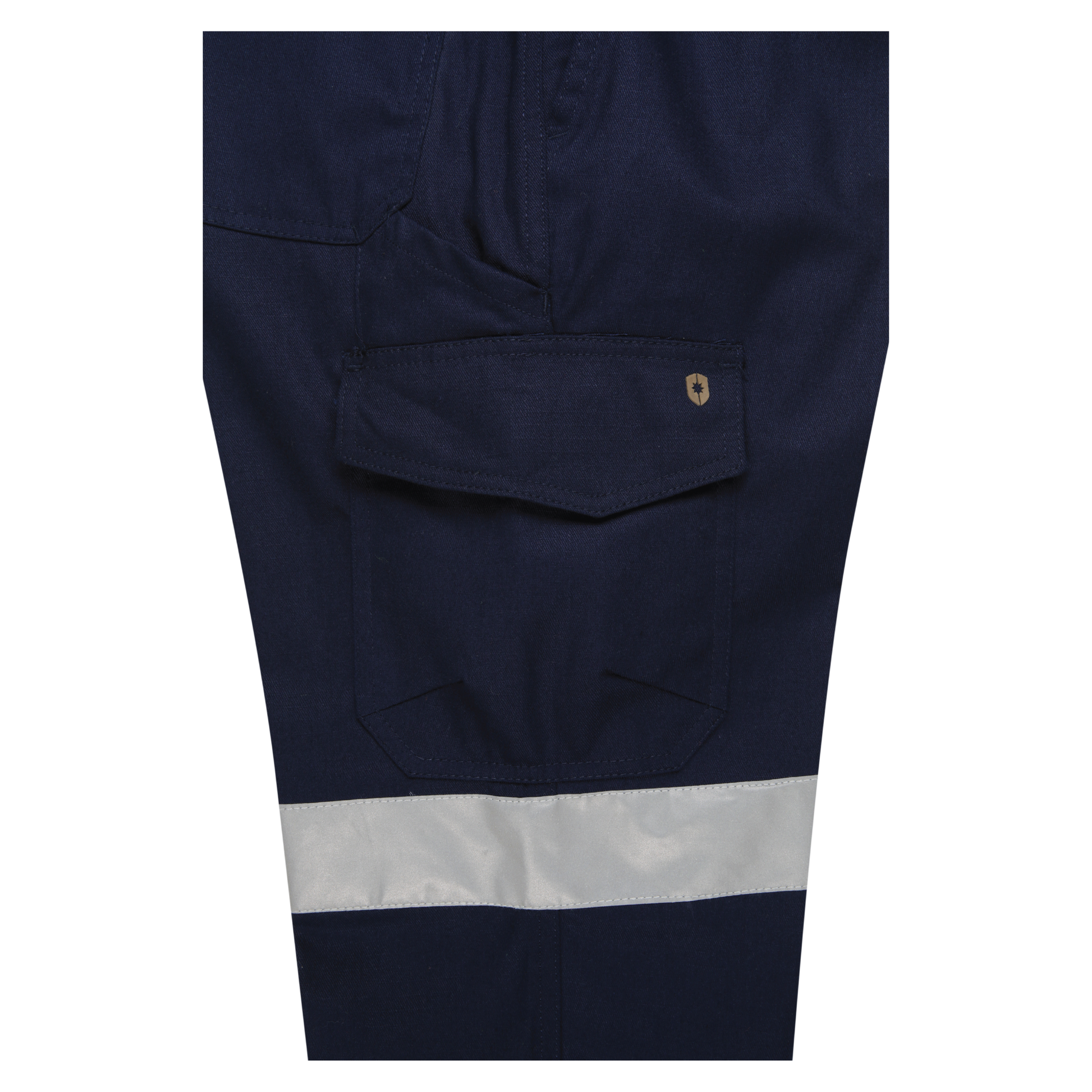 Men’s cotton ripstop cargo pants with reflective tape, Velcro‑flap cargo pockets, ruler pocket, modern tapered fit and double‑stitched construction